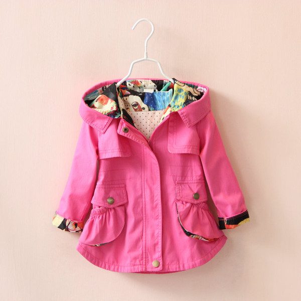 5 colors Children Jacket Girls Winter Coats Clothes Cardigan Prubcess for Kids Clothing 2015 Autumn Cotton Trench Coat Outerwear