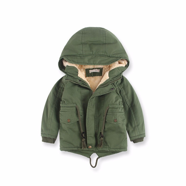 Hot Baby Boys Jacket Clothes New Winter 2 Color Outerwear Coat Thick Kids Clothes Children Clothing With Hooded