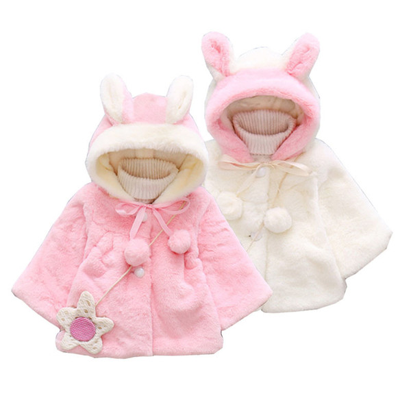 good quality Autumn Winter Baby Girls Clothes Faux Fur Fleece Hooded Cloak Cape Infant Thick Warm Princess Jacket Coat Outerwear