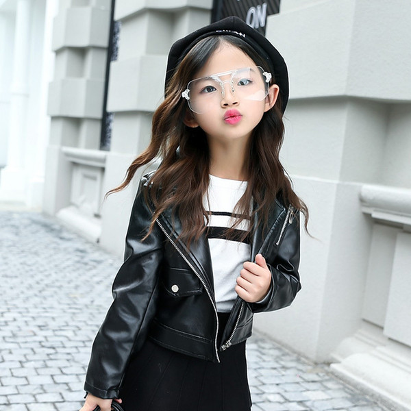 Casual Solid 2019 Pink Girl Clothing Jackets Coats Fashion New Cute Girl Outerwear Long Sleeve O-neck Kid Children Clothes jk191