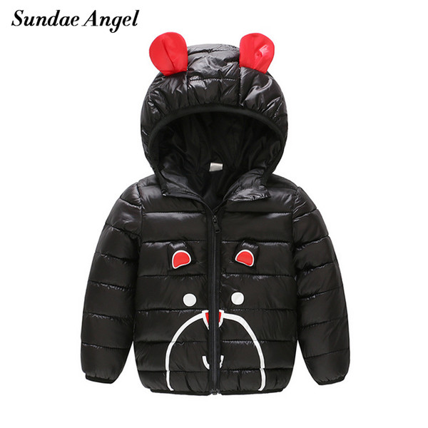 Sundae Angel Girls Winter Coat Children's Parkas Winter Jackets Hooded Cute Ear Thicken Kids Boys Outerwear Clothes For 12M-6Y