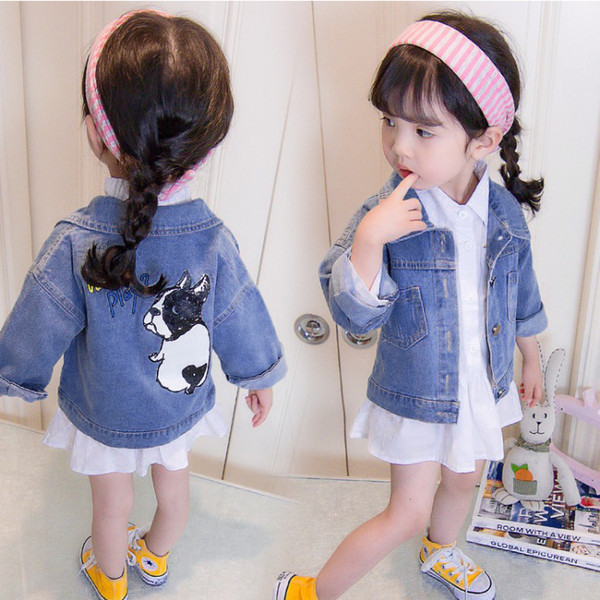 Girls Denim Jacket Spring And Autumn Children's Short Coat Princess Wild Loose Casual Outerwear