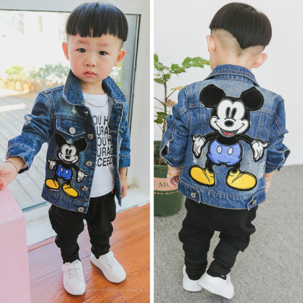 Dulce Amor Children Denim Jacket Coat 2018 New Autumn Kids Fashion Patch Outerwear Baby Boy Girl Hole Jeans Coat Drop Shipping