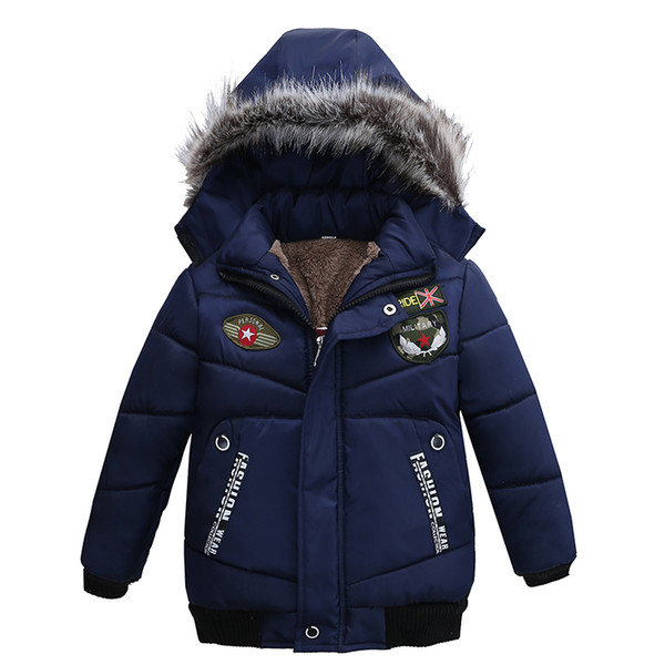 2017 New Fashion Children'S Winter Thick Down Jacket Boys Down Jacket Wear Coat casual Hooded