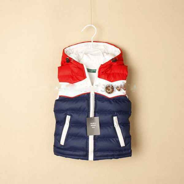 Retail top quality brand new fashion coat baby/children/kids vests & waistcoats cotton boys vest autumn winter hooded jacket