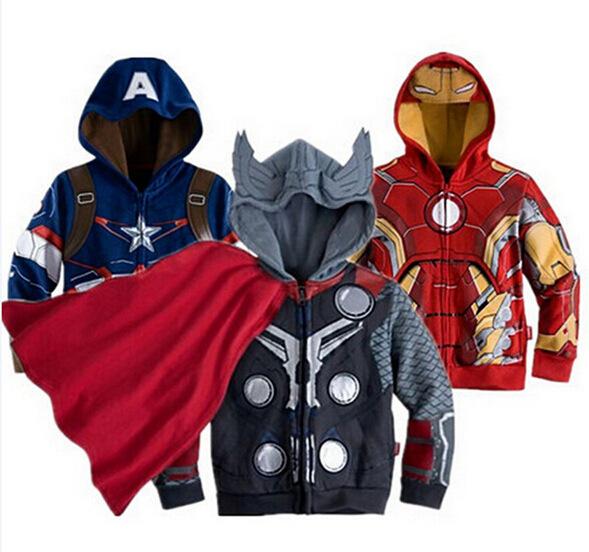 The Children Hoodies Hulk Iron Man Girls Boys Hoodies Boys Outwear Sweatshirt Kids