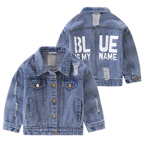 Kids fall new children denim jacket classic boy and girl washed denim jacket a shipment free shipping