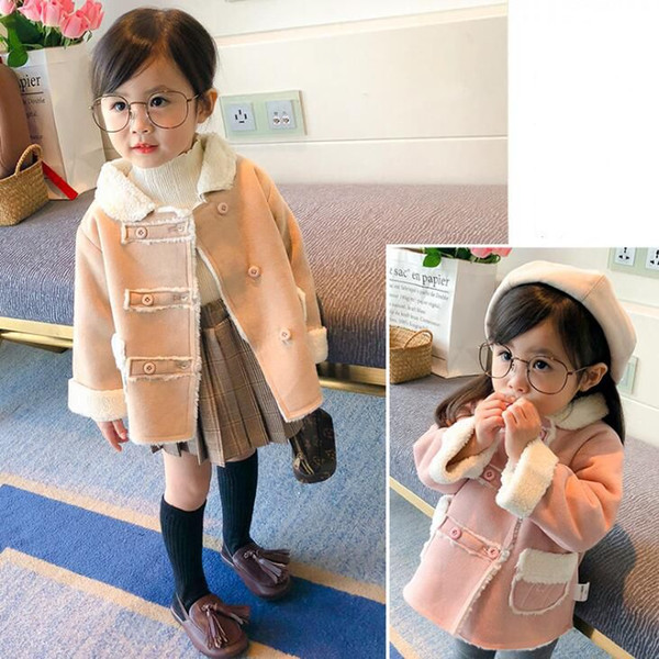 2018 autumn and winter new children's clothing girls small children's fashion foreign gas suede coat jacket