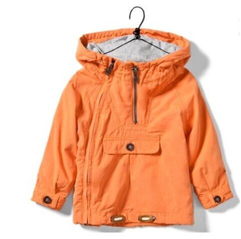 Kids children's jacket outerwear for boys girls spring autumn cardigan zipper hoody orange hooded Jackets & Coats 2016 new