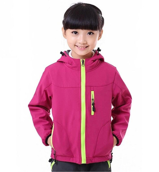 Outdoor Sports Kids Jackets Windproof Spring& Autumn Hoodies High Quality Warm Clothes Boys& Girtls Soft Shell S-XXL