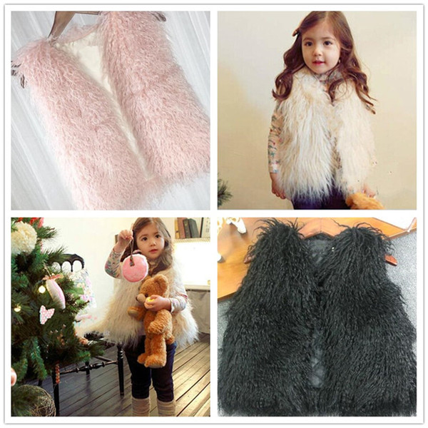 Girls Waistcoat Fur Vest Warm Vests Sleeveless Coat Children Outwear Winter Coat Kids Clothing Girl Waistcoat Y267