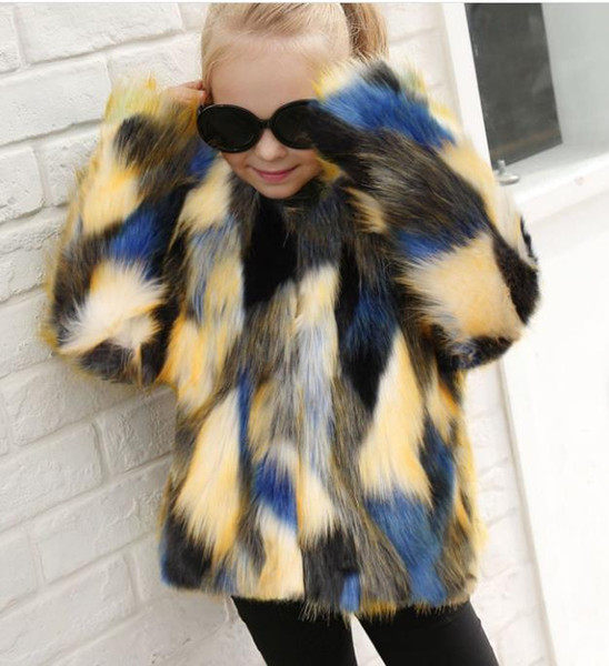 Girls Clothing Kids Baby Girl Stylish Furry Faux Fur Coat Waterfall Winter Warm Clothes Faux Fur Thick Solid Coat Outwear