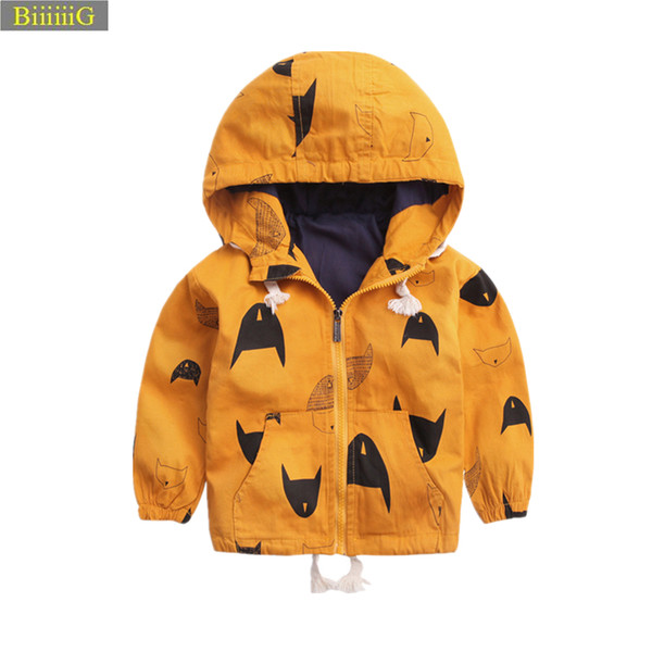 Spring Autumn Boys Cartoon Hooded Jacket 2018 New Brand Design Clothing For Kids Casual Clothes Children Windbreaker Jackets 2y