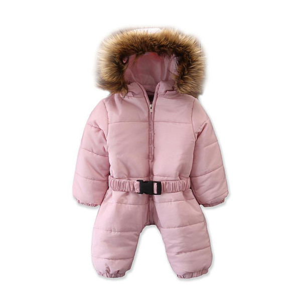 Newborn Warm Romper Baby Girls Fashion padded Jacket Hoodie Rompers Infant Jumpsuit baby One Piece Designer Clothing