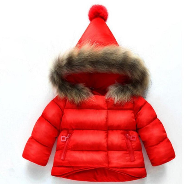 Children Christmas Red Coat Baby Girls winter Coats long sleeve coat girl's warm Baby jacket Winter Outerwear cartoon fleece