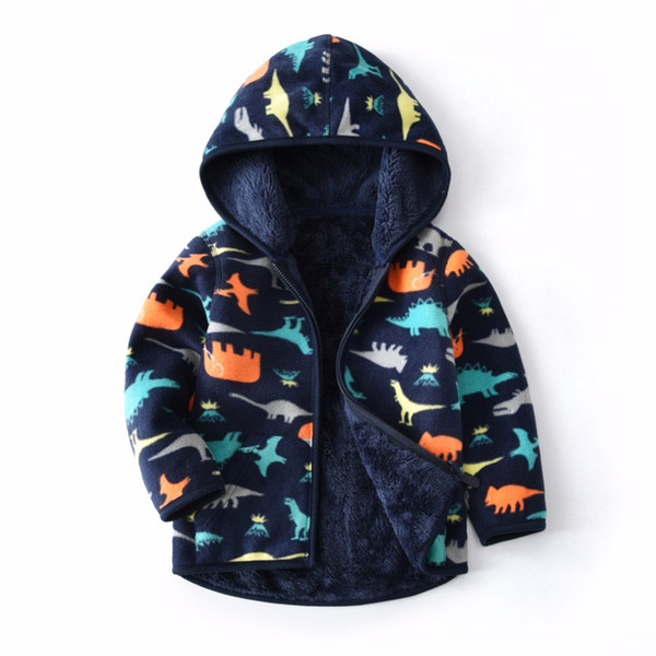 good quality new Autumn Winter Children Boys Polar Fleece Outerwear Kids Boys hooded cartoon warm Jacket Down Sweatshirt boys parka