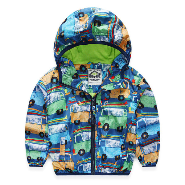 2019 Spring Autumn Children Jacket For Boys Print Cars Baby Boys Outerwear & Coats 2-8 Years Kids Windbreaker Boys Clothes