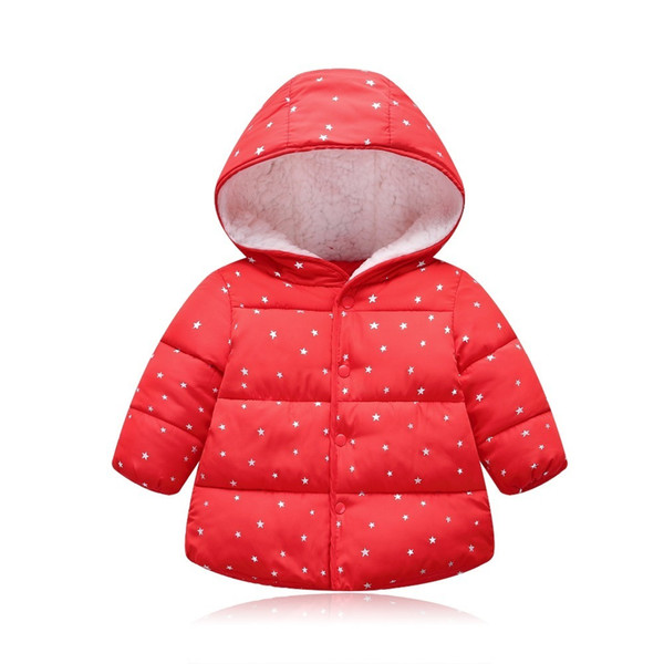 quality 2019 winter new baby girls warm duck down down jecket coats star pattern wear girls fashion outerwear