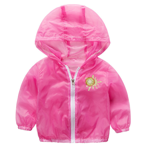 good quality baby girls boy coat outerwear sun clothing protection children cartoon clothes baby print summer jacket hooded