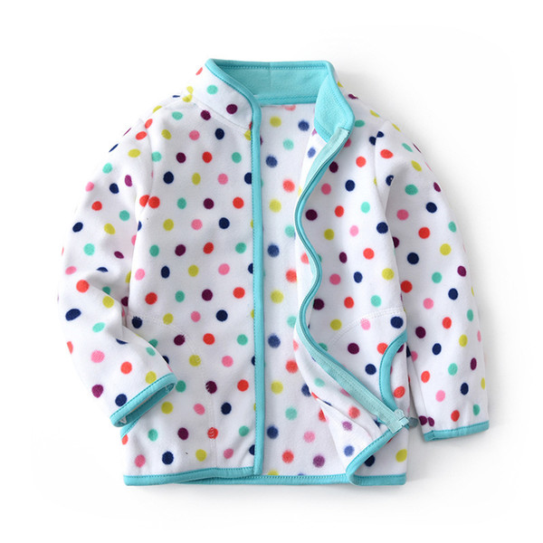 quality 2019 new baby girls outerwear&coat kids girls spring autumn dot printing clothing kids full sleeve cotton jacket