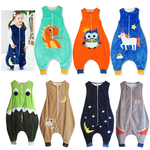 New Kids Newborn Cute Cartoon Sleeping Bag Baby Infant Sleeveless Stroller Bed Swaddle Blanket Wrap Bedding Children's Warm Sleeping Bag