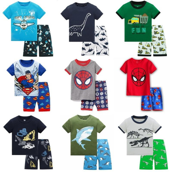 2019 Hot Summer Kids Pajamas Baby Boys Clothing Cartoon Costume Short Sleeve Pijamas children Sleepwear Pajamas Sets