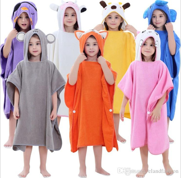 2019 Winter Childrens Unisex Cartoon Animal Soft Cotton Pajamas Kids Ins Pretty Hooded 1-Piece Sleeping Clothes Boys And Girls Pajamas