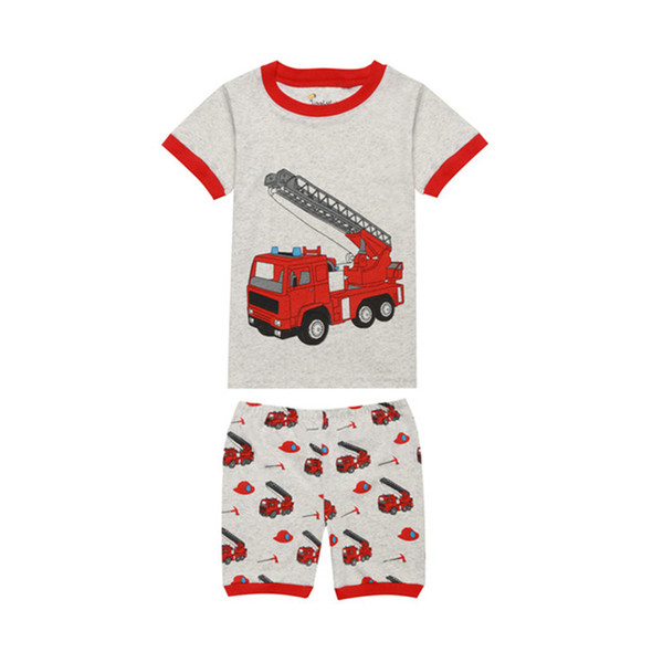 SAILEROAD Boys Summer Pajamas Sets Children Excavator Printing Pajamas Rooter Pyjamas Kids Pijamas Infantil Roupas Infantis Meni