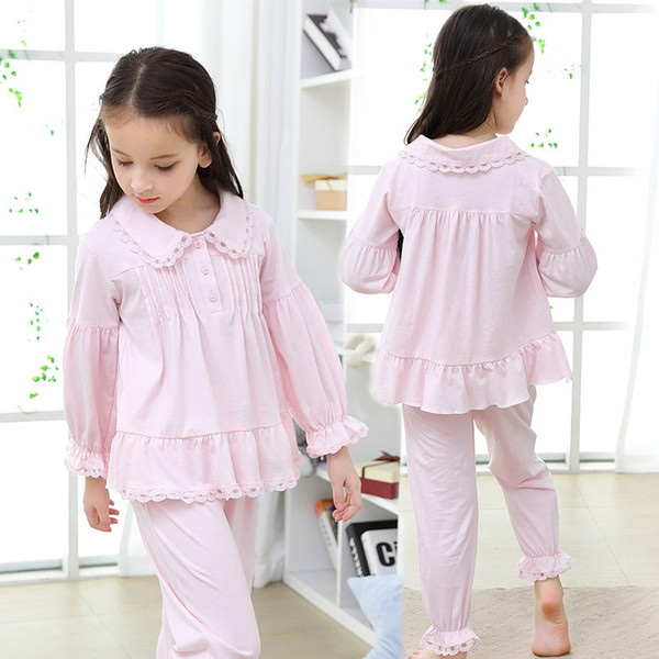 2019 Autumn Kids Pajama Sets Girls Pyjamas Long Sleeve Cotton Home Clothing Toddler Girl Clothes Children Sleepwear High Quality CJ191209