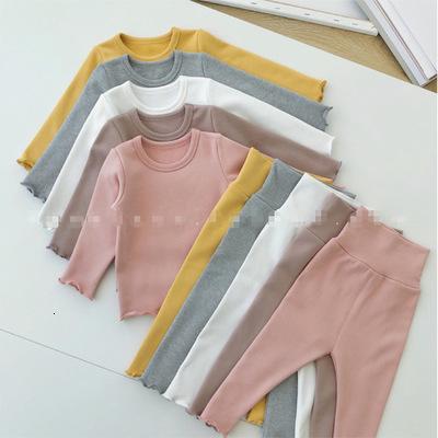 Hot Baby Autumn Warm Pajamas Sets Winter Kids Boys Thicken Cotton Pajamas 2 PCS Sets for Girls 1-6 Y High Waist Belly Protecting CJ191202