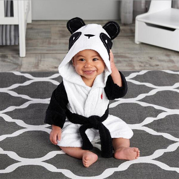 New Kids bathrobe 4 styles Kid Cartoon Nightgown Flannel Home Clothing Lovely Mouse Panda Rabbit Baby Long Sleeve bath robes ZZJY733