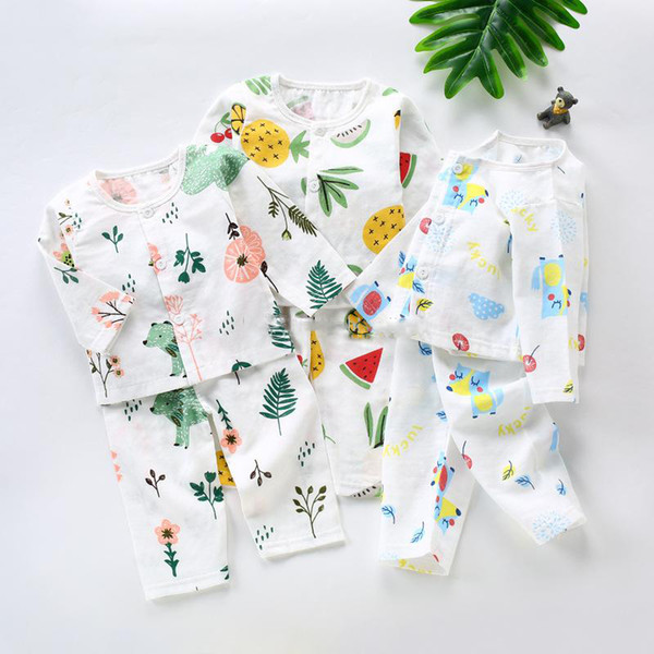 kids designer clothes girls boys Pajamas outfits cotton children print tops+pants 2pcs/set 2019 Spring Autumn baby Clothing Sets