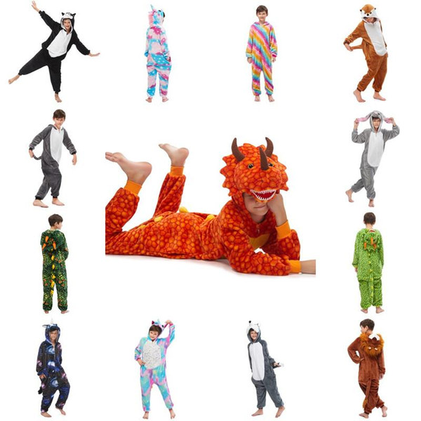 Cheap New Arrival Flannel Unicorn Kids Onesie Costume Cartooon Hoodies Robes Animal Pajamas Pyjama Jumpsuit Cosplay Costume MC3026-42