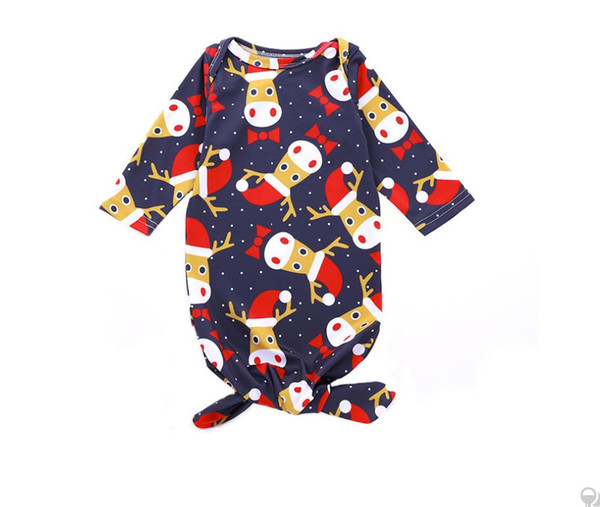 Baby Christmas Sleeping Gown Infant Christmas Spring and Autumn Round Neck Nightgown Kids Cartoon Clothes ZHT 066