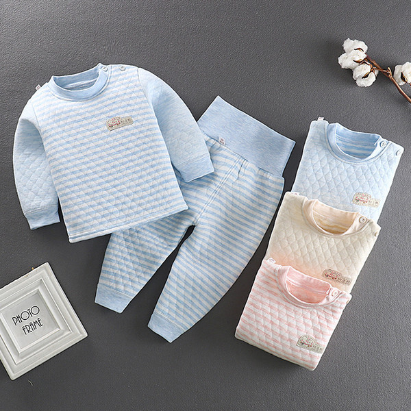 Susi&Rita Autumn Winter Warm Pyjamas Kids Long Sleeve Baby Girls Sleepwear Boys Cotton Pajamas Set 2019 Children Clothes T200103