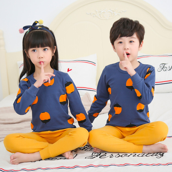 Cartoon Kids Pajamas Sets Cotton Boys Sleepwear Suit Winter Child Girls Pajamas Long Sleeve Tops+Pants 2pcs Children