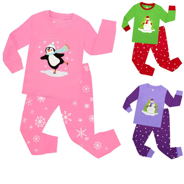 2018 Girls Christmas Clothing Sets Children 2pc Sleepwear Baby Christmas Pajamas Sets Girls Pyjamas Pijamas Kids Xmas