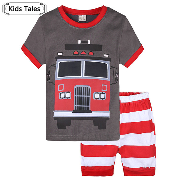 ST358 New Children Pajamas Set Kids Baby Girl Boys Cartoon Casual Clothes Kids Short Sleeve Clothing Suit Sleepwear Nightgown