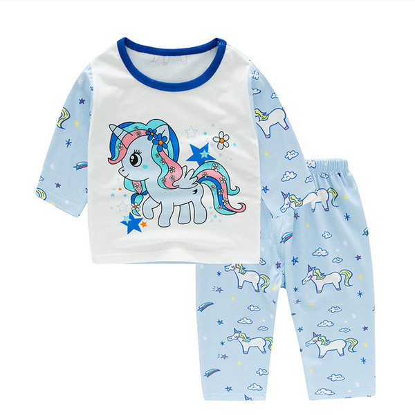 Unicorn Pajamas For Girls 2019 Autumn Children's Pajamas Set Kids Long Sleeve Pyjamas Baby Boys Cotton Pijama Infantil Sleepwear