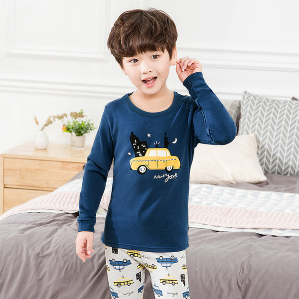 Children's pajamas Long sleeves Cotton Baby Pijamas Suit Autumn Girls Boys Sleepwear Christmas Pyjamas Kids Cartoon Clothing Set