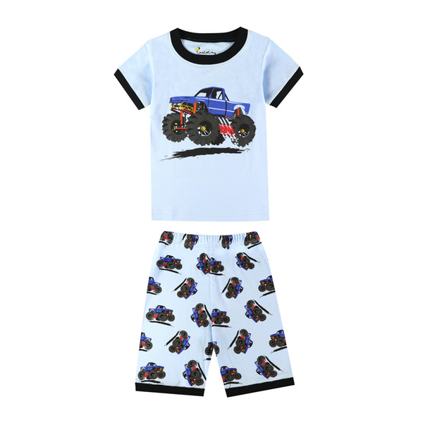 boys short sleeve suv cars pajamas children's clothing kids truck excavator airplane sleepwear baby girls unicorn pyjamas pijama