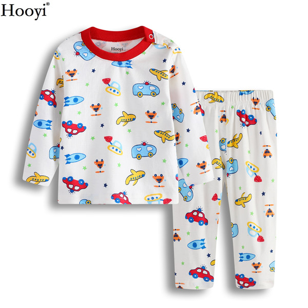 Hooyi Fashion Baby Boys Pajamas Clothes Set Newborn Jumpsuist Baby Sleepwear 100% Cotton Cartoon Planes Bebe Clothing Hot Sale 0-24Months