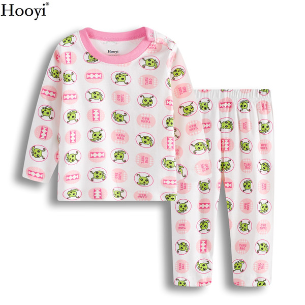 Hooyi Worm Baby Girl Clothes Sets Fashion Babies Pajamas Clothing Suit Infant T-Shirt Trouser Suit Sleepwear 100% Cotton Pyjamas Sleep Set