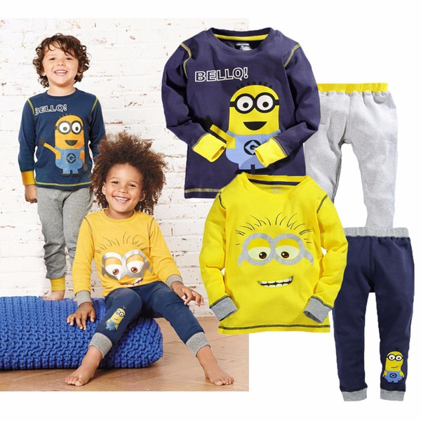 baby pajamas set for kids 100% cotton minions cartoon printed Christmas pajamas Top pyjamasque boy Nightwear Sleepwear Soft Pjs