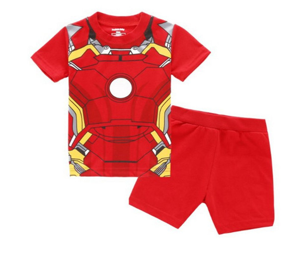 Wholesale baby boy pajamas sets hot sale cartoon cotton kids boy sleepwear short sleeve clothing sets