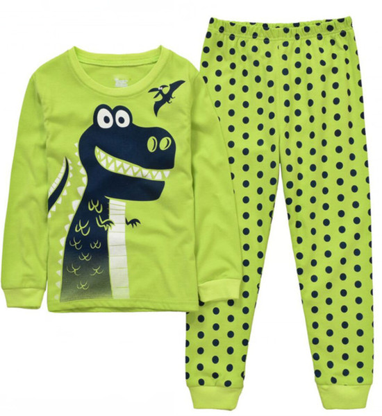 dinosaur Boys Pijama Cotton Pajamas for Kids Cartoon Sleepwear Clothing Girls Pyjamas Siut Long T-shirt+Pants Spring Pijamas