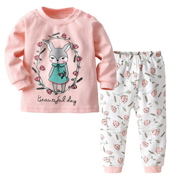 Baby clothes Toddler Pajamas long sleeve cotton Cartoon Kids Underwear Boy Pajamas Girls Sleepwear Infant Outfits baby Pajamas Sets A2680