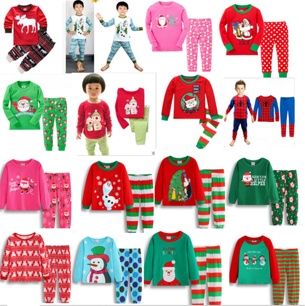 Kids Christmas Pajamas Set Xmas Santa Elk Children Sleepwear Snowman 3D Cartoon Pyjama Cotton Nightwear Sleepcoat Super Man Hero Bedgown Hot