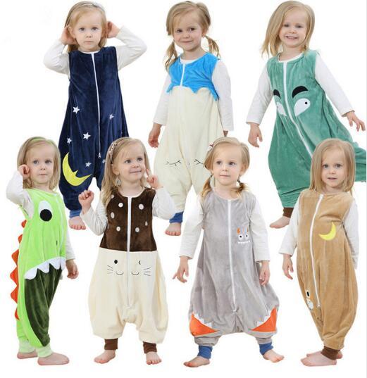 Spring Autumn Long Sleeve Sleeping Bags Flannel Baby Cartoon Winter Baby Girl Christmas Pajamas Baby Boys Sleep Bags