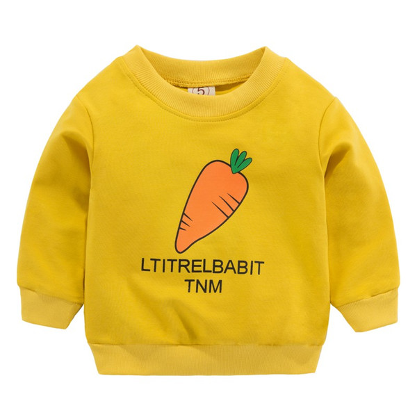 Kid Clothes Arrival Baby Girls Boys Sweatshirts Spring Autumn Long Sleeves Sweater Kids Radish Yellow Clothes